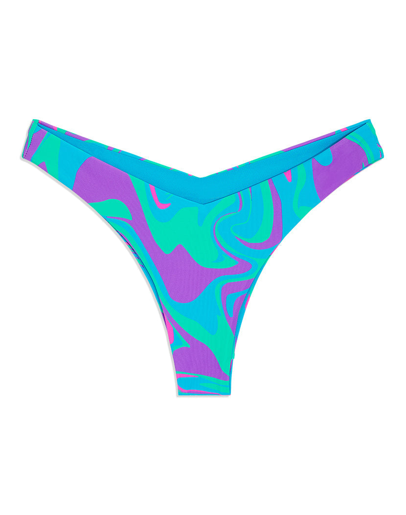 Delilah Paradise Marble Bikini Bottom | Ocean Blue