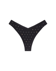 Delilah Rhinestone Tricot Bikini Bottom | Black