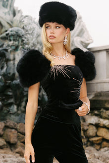 Alicia Velvet Top | Black