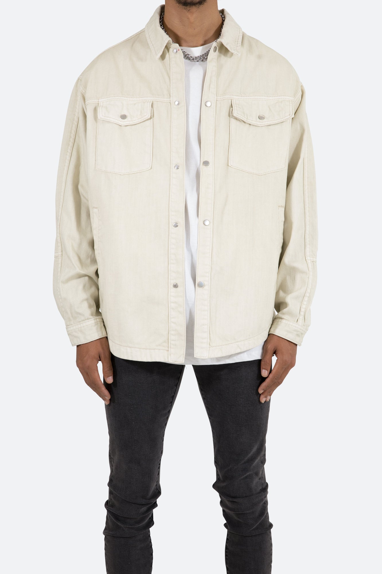 Denim Over Shirt | White