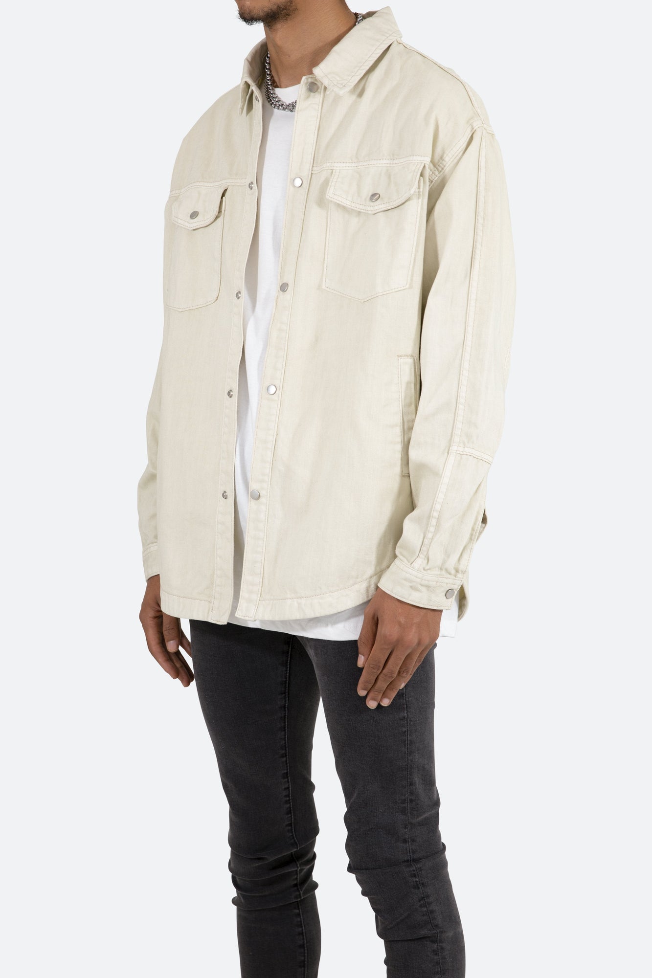 Denim Over Shirt | White