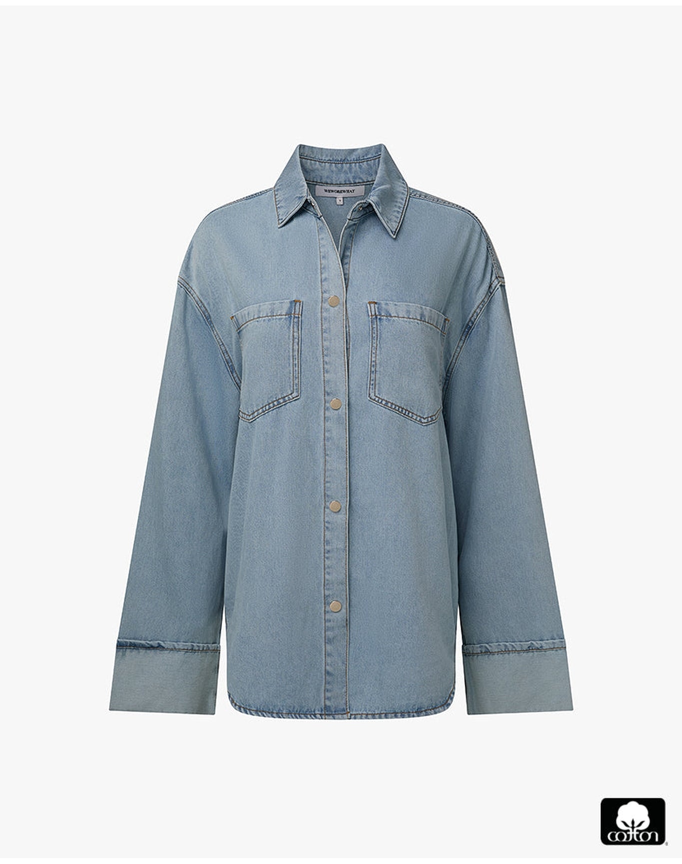 Denim Cuff Shirt | Light x Mid Wash