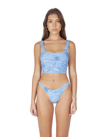 Denim Print Tankini Top | Denim Patch
