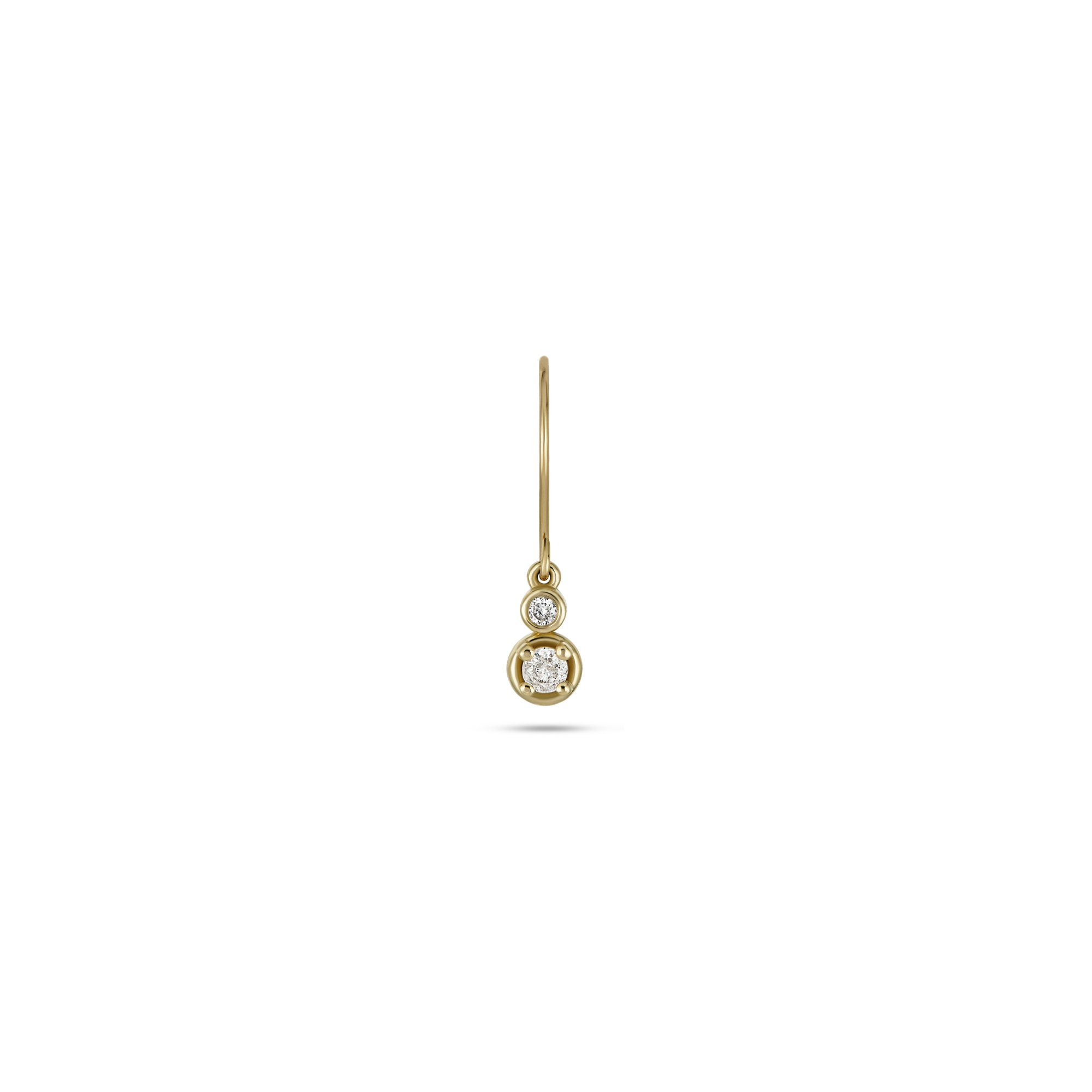 Diamond Duo Bonbon Drop Earring | 10K Yellow Gold | 0.11 CTW (Approx) White Diamond