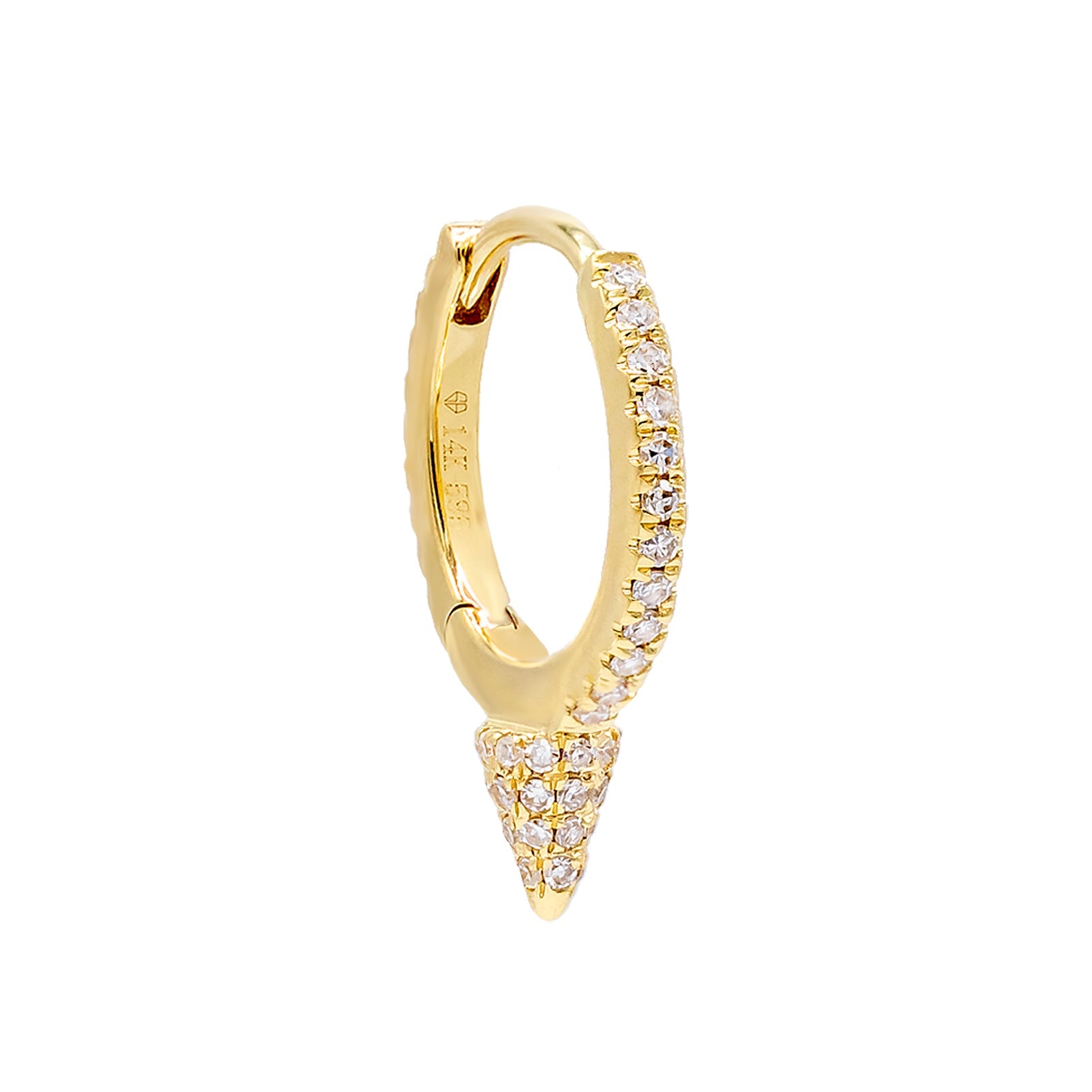 Diamond Spike Huggie Earring 14K - Adina's Jewels