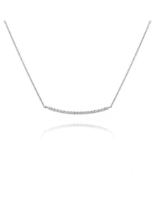 Diamond Encrusted Bar Necklace | 14kt White Gold
