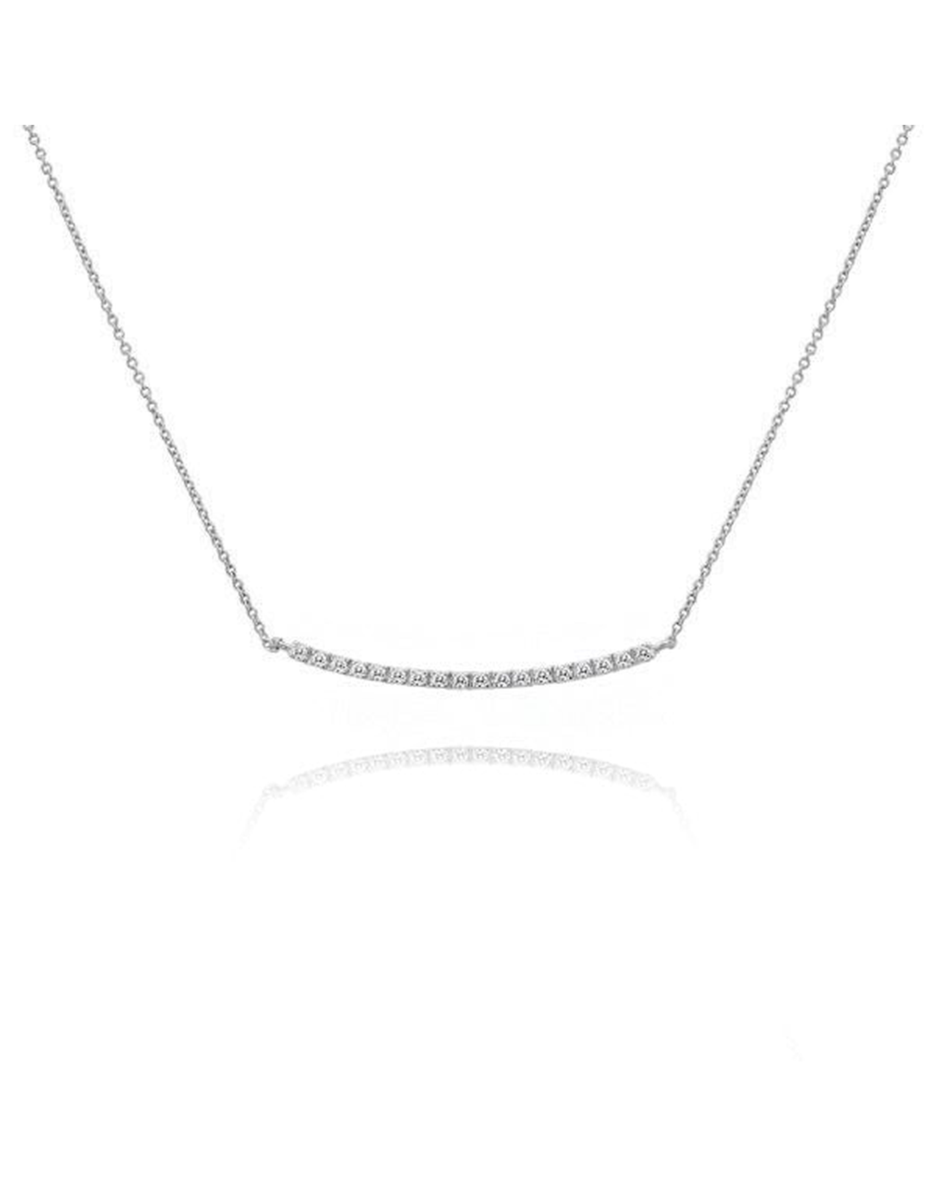 Diamond Encrusted Bar Necklace | 14kt White Gold