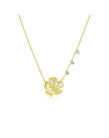 Diamond Flower Necklace | Yellow Gold