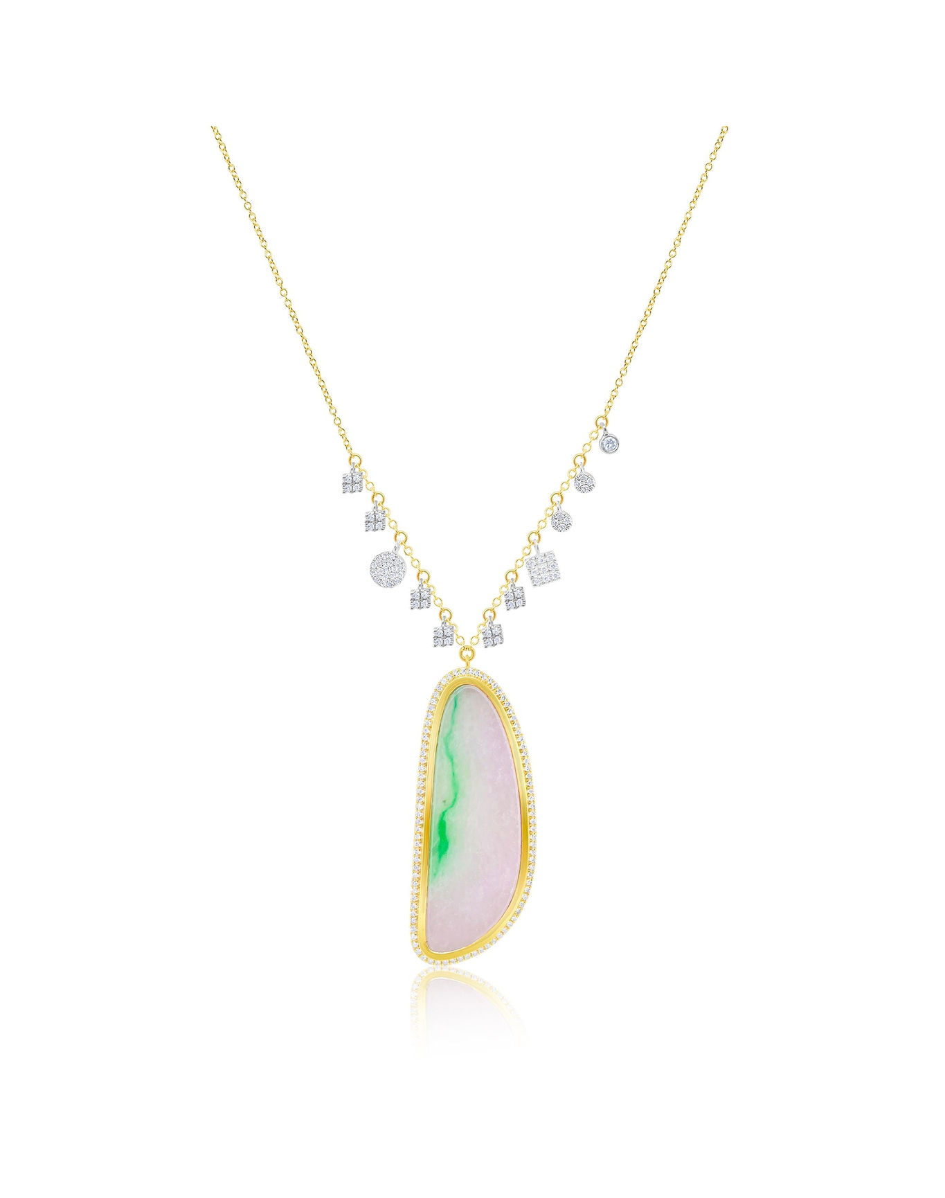 Diamond and Jade Necklace | Yellow Gold