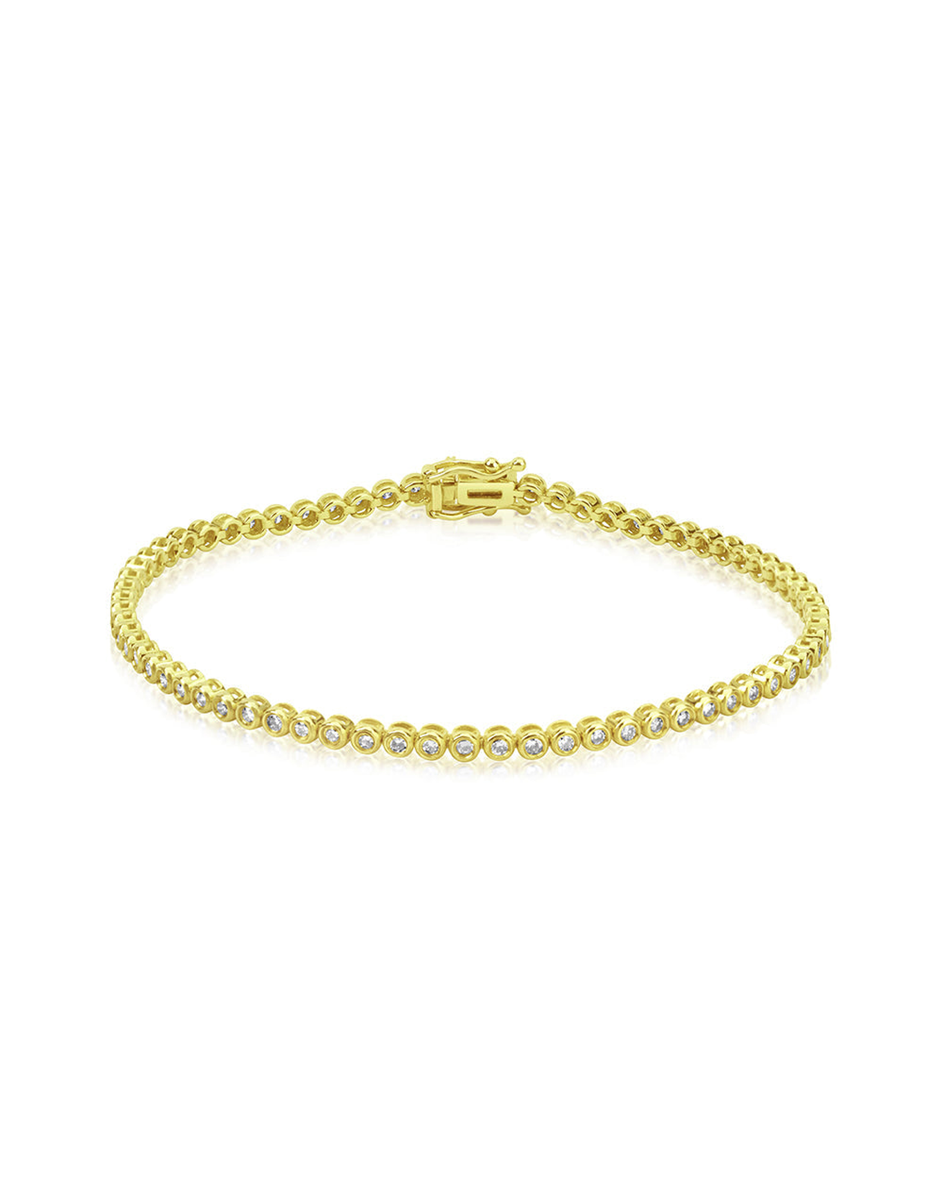 Diamonds Bezel Tennis Bracelet | 14kt Yellow Gold