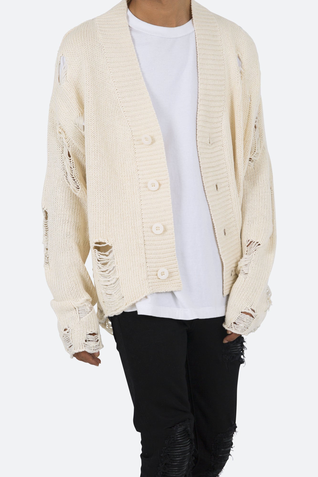 Distressed Cardigan | Off White