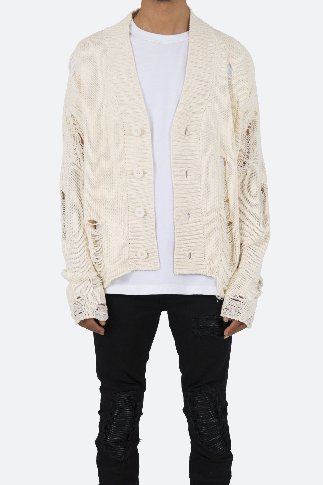 Distressed Cardigan | Off White