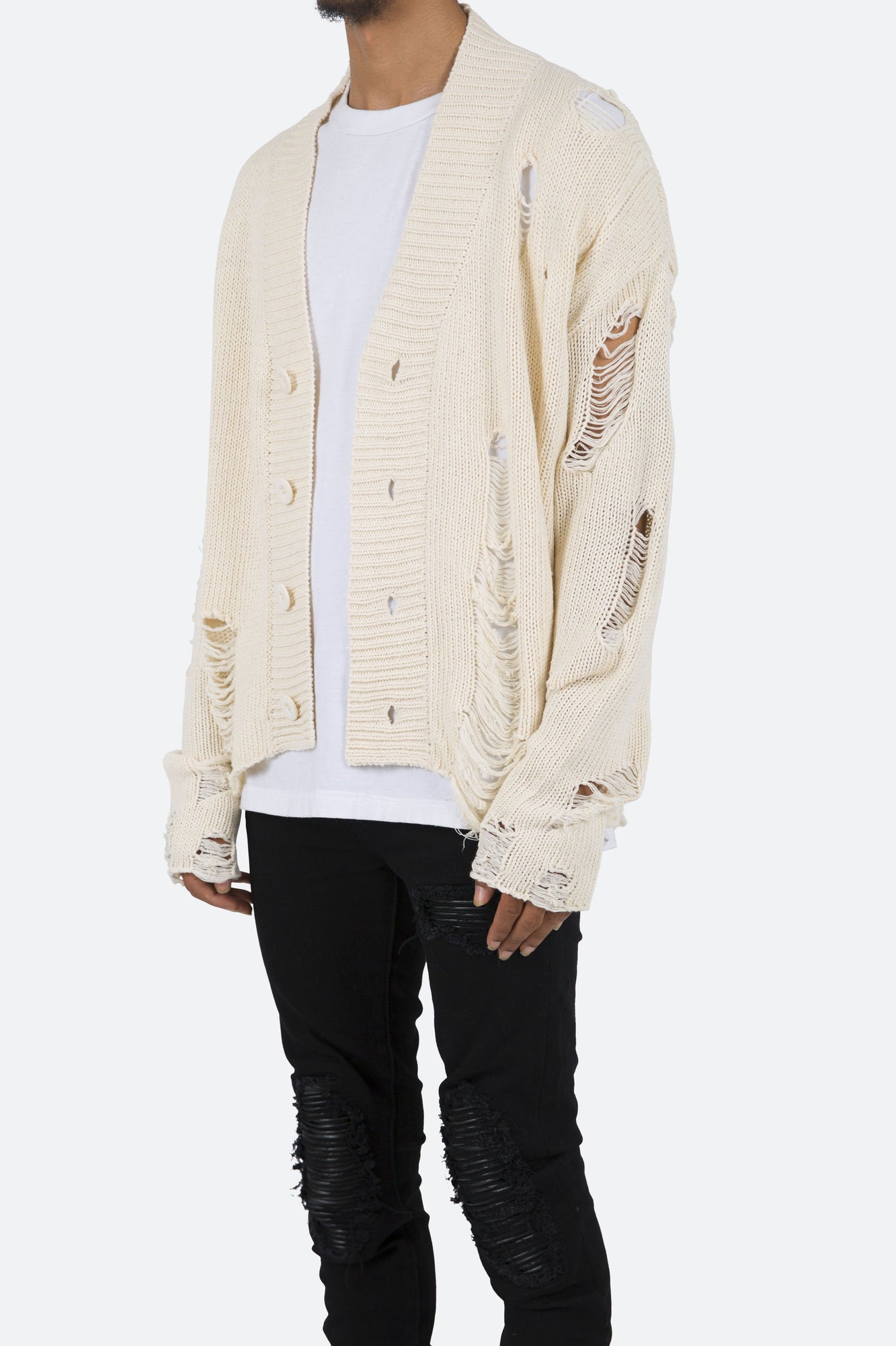 Distressed Cardigan | Off White