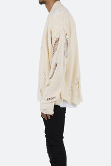 Distressed Cardigan | Off White