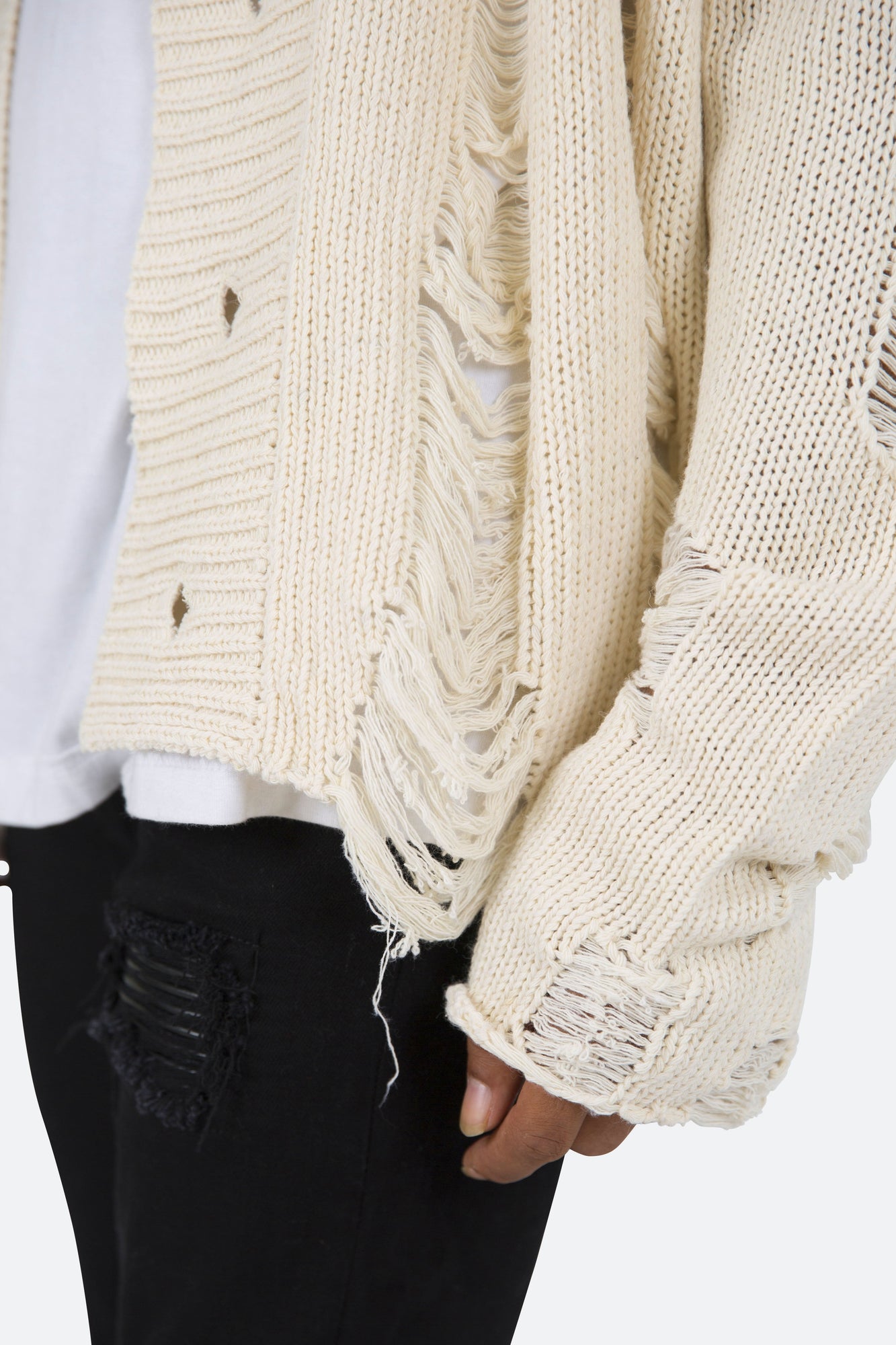 Distressed Cardigan | Off White