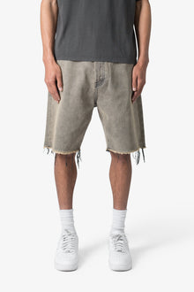 Distressed Mineral Denim Shorts | Brown