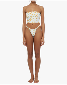 Ditsy Oranges Tube Top | White