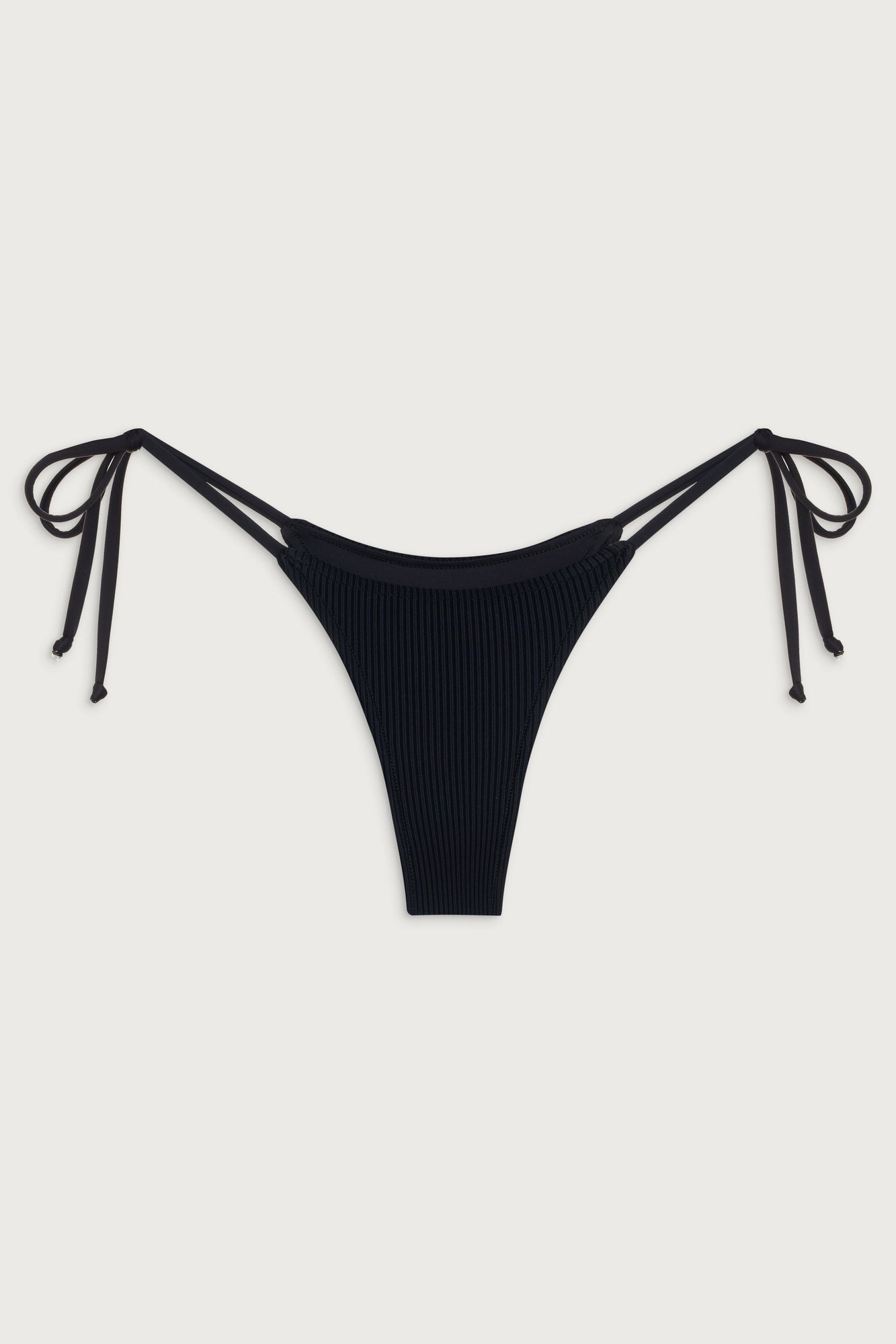 Divine ribbed skimpy bikini bottom black