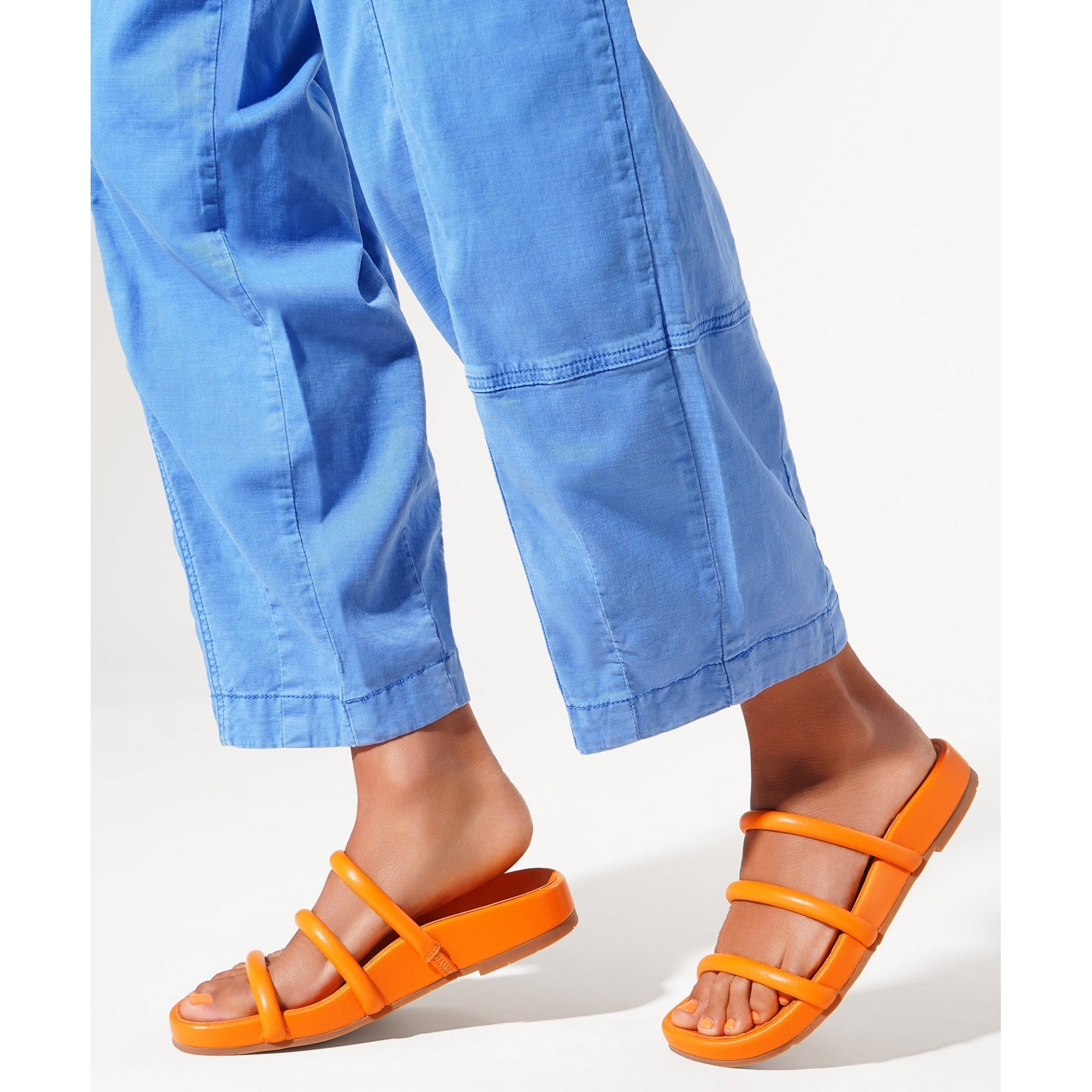 Dolly Strappy Flat Sandal | Orange Peel