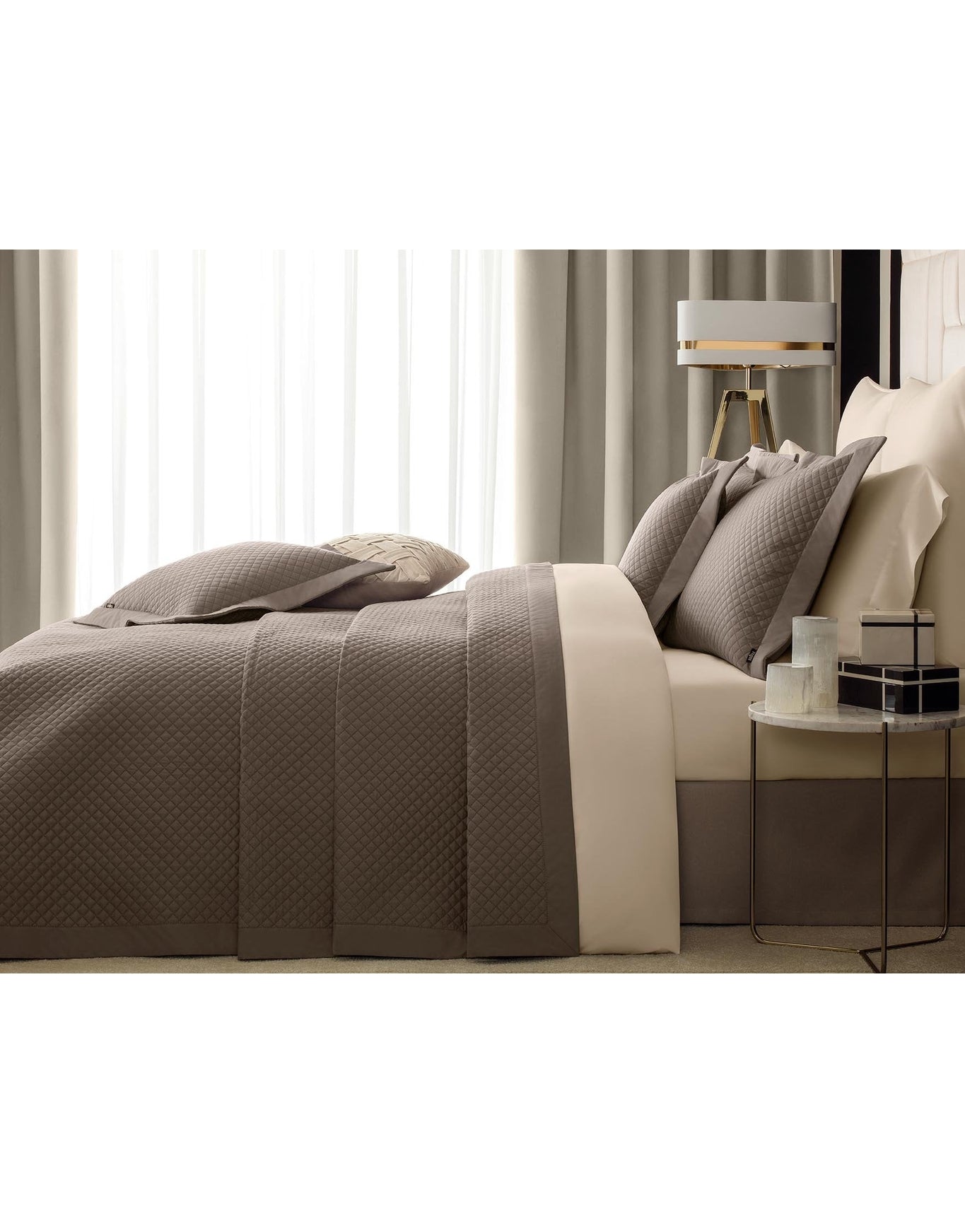 Dorian-Royal Quilted Cotton Comforter | Brown