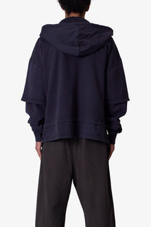 Double Layer Zipper Sweater | Washed Black