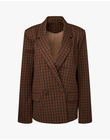 Double Breasted Boxy Blazer | Plaid Kangaroo