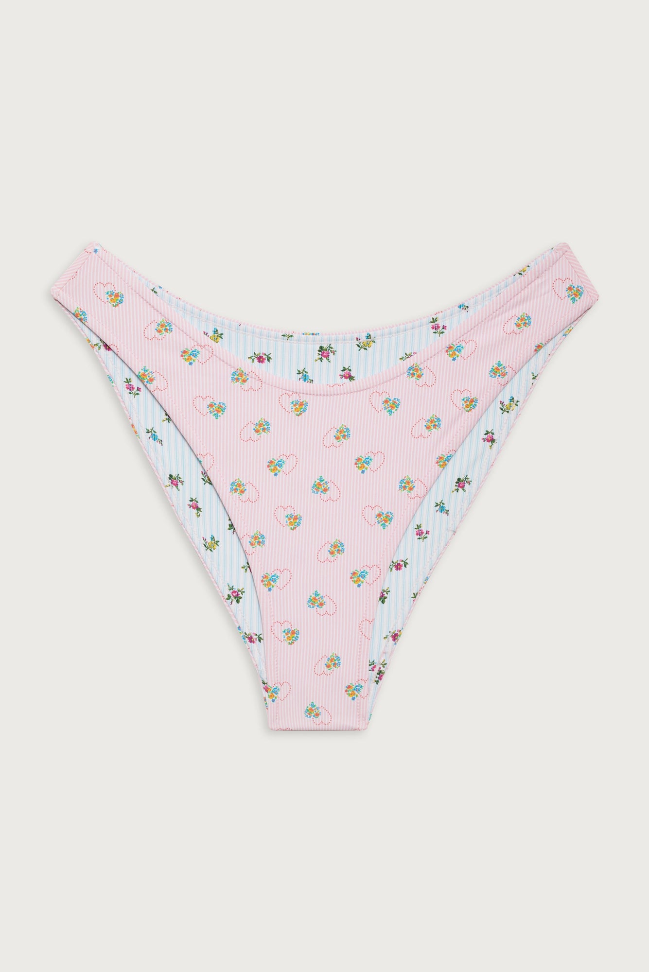Dove reversible classic bikini bottom sweetheart stripe