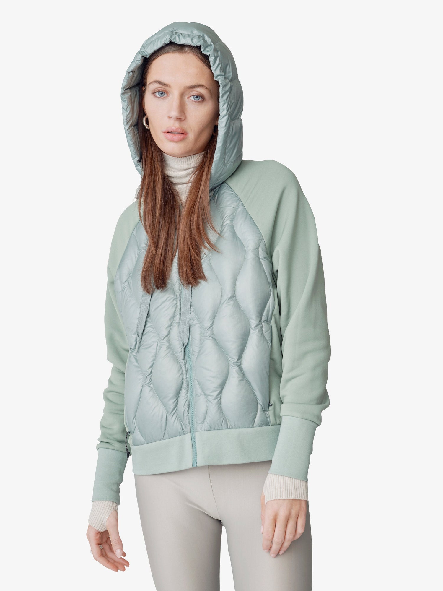 Womens | Down Zip Hoodie | Slate Gray