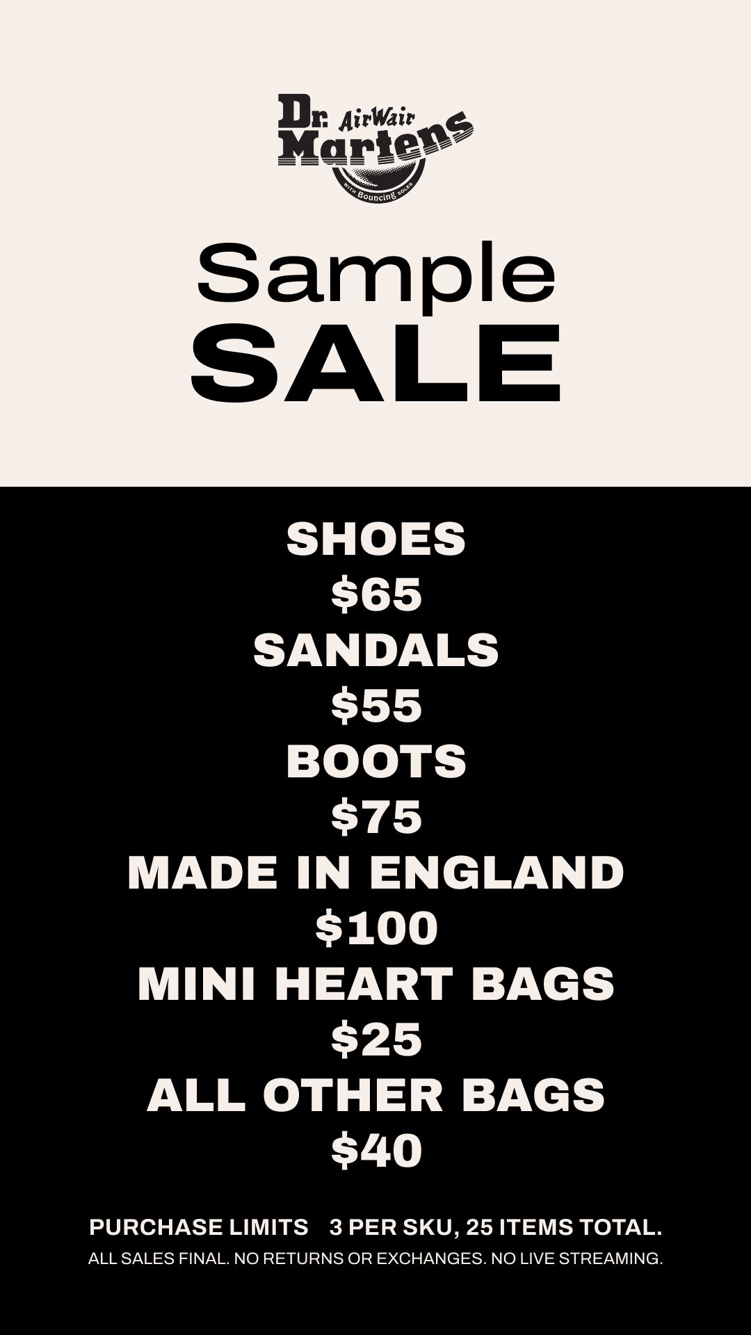 Price table