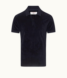 Dr No Towelling Polo 007 Ryder Dr. No Towelling Polo Shirt | Midnight Navy