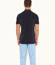 Dr No Towelling Polo 007 Ryder Dr. No Towelling Polo Shirt | Midnight Navy