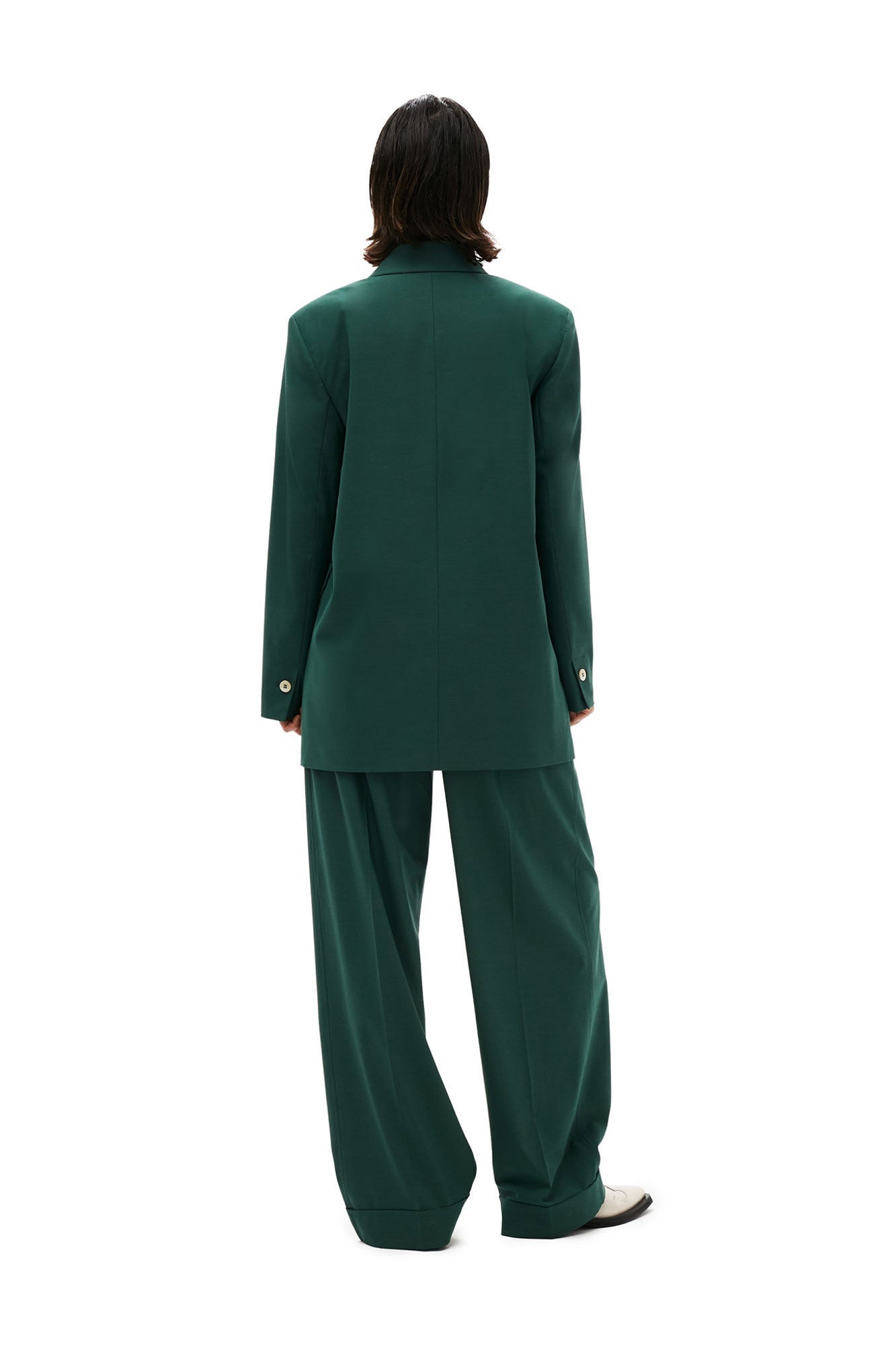 Drapey Melange Blazer | Trekking Green