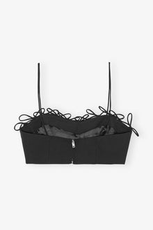 Drapey Melange Sleeveless Top | Black