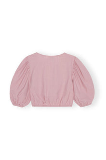 Drapey Melange Zipper Blouse | Pink Tulle