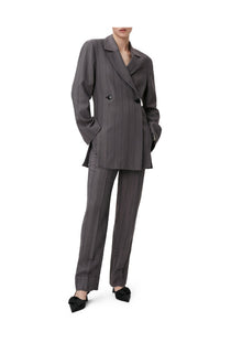 Drapey Stripe Trousers | Black Stripes