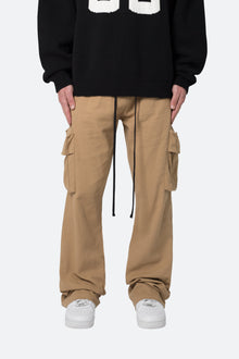 Drawcord Flare Cargo Pants | Khaki