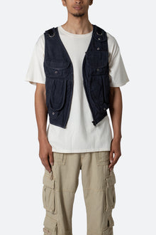 Drawcord Utility Vest | Black