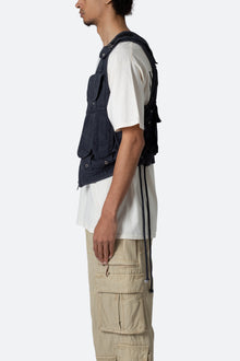 Drawcord Utility Vest | Black