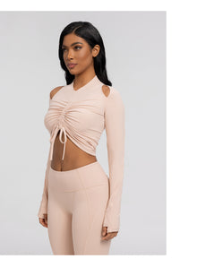 Drawstring Crop Top | Seashell