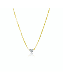 Drilled Heart Diamond | Yellow Gold