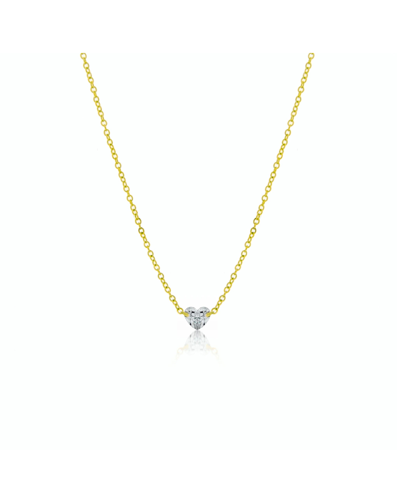 Drilled Heart Diamond | Yellow Gold