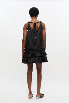 Duchesse Nylon Mini Dress | Black