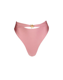 Dusk Riley High Waisted Bikini Bottom | Rose