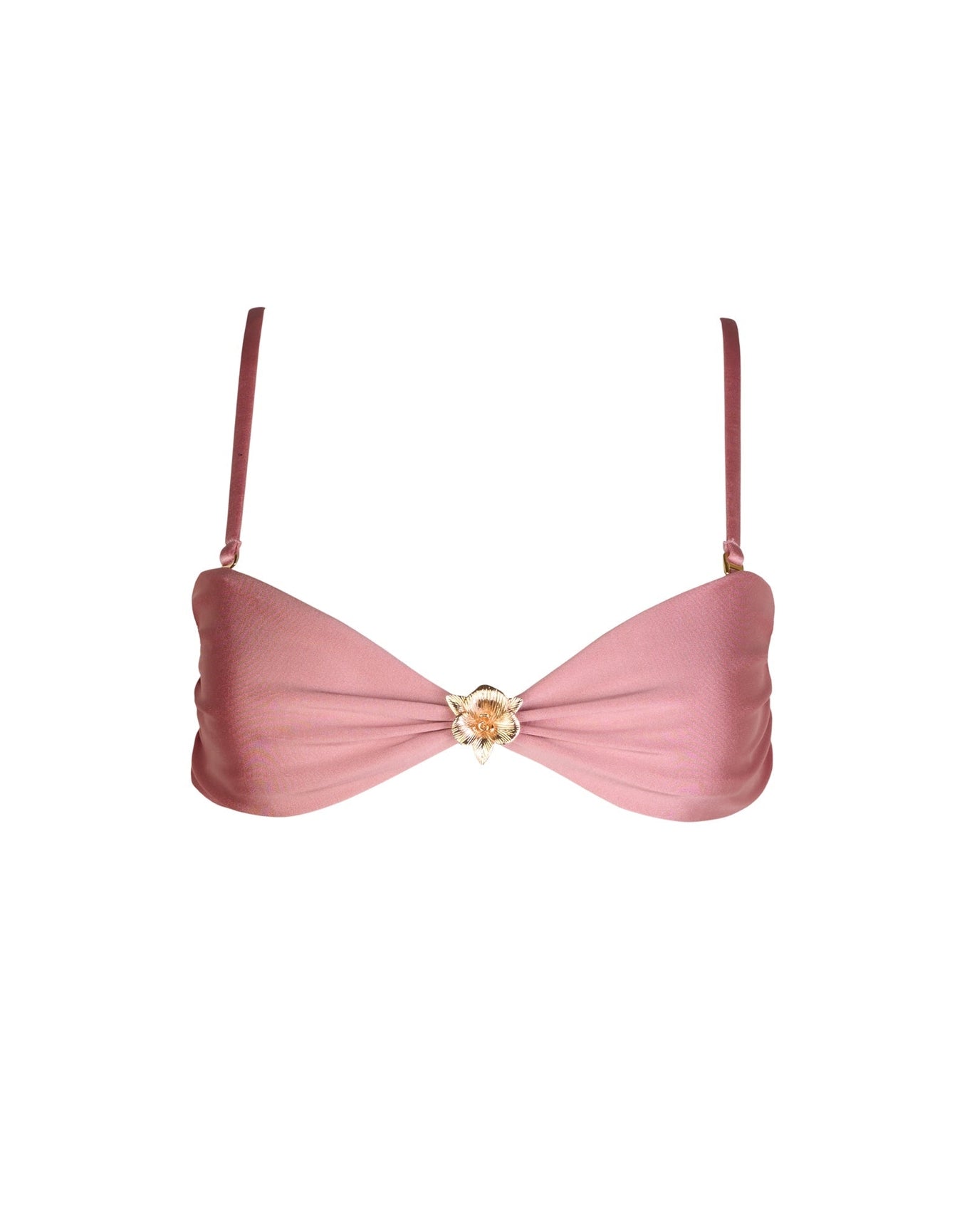 Dusk Velvet Bandeau Bikini Top | Rose
