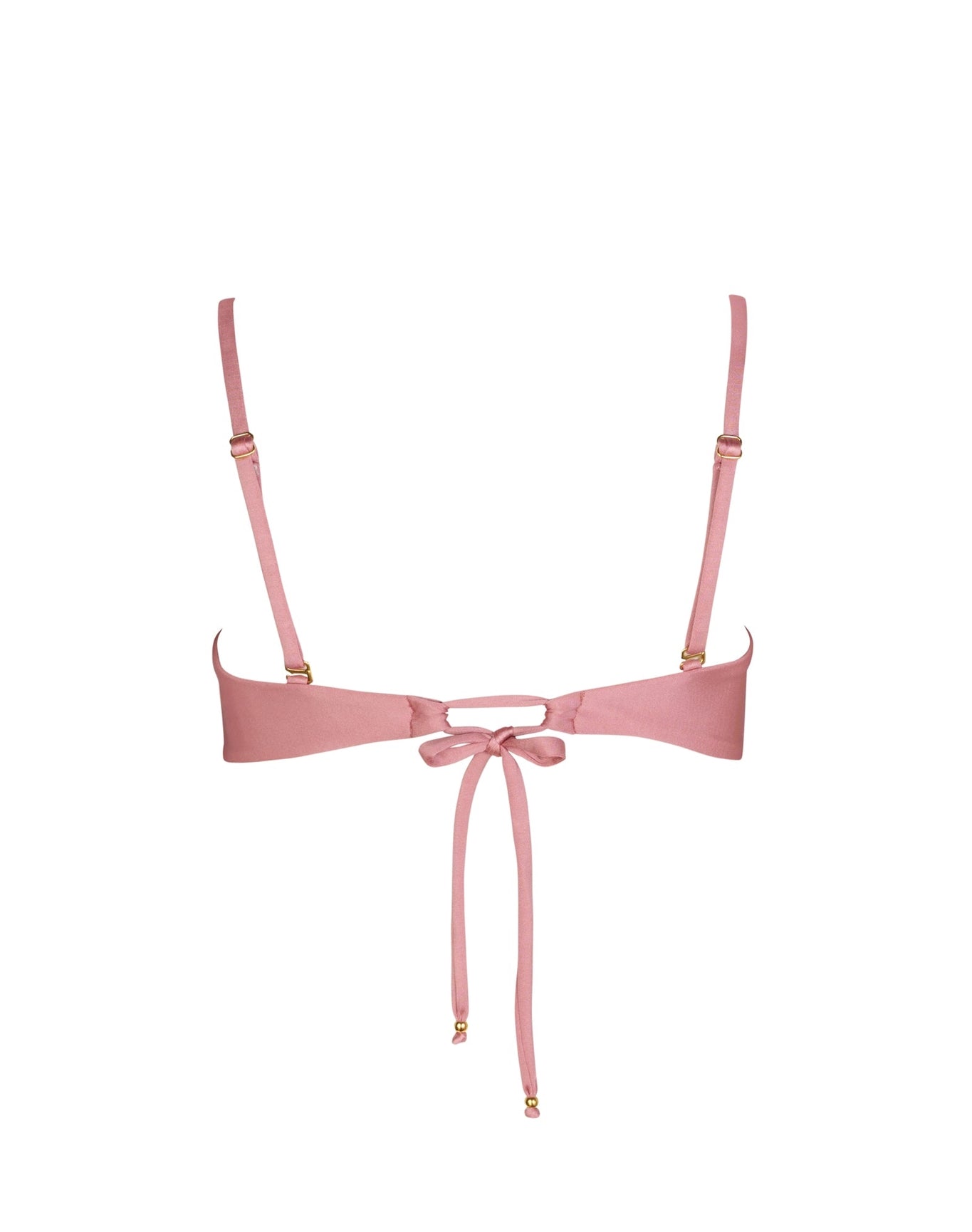 Dusk Velvet Bandeau Bikini Top | Rose