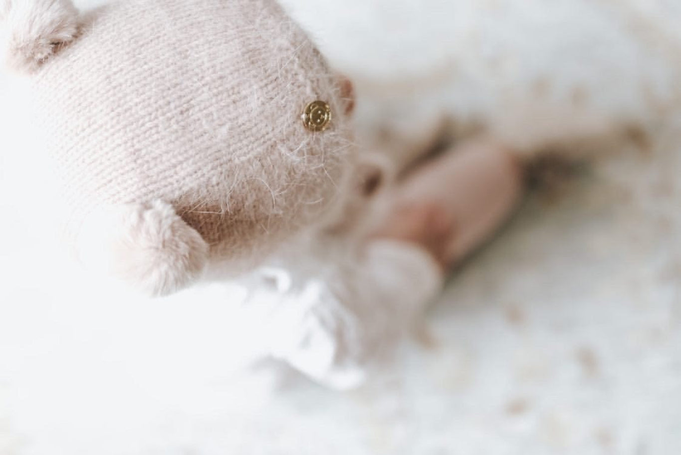 Dusty Pink Cashmere Teddy Hat