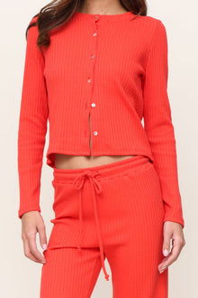 Jac Parker | Lazy Day Rib Cardigan | Red