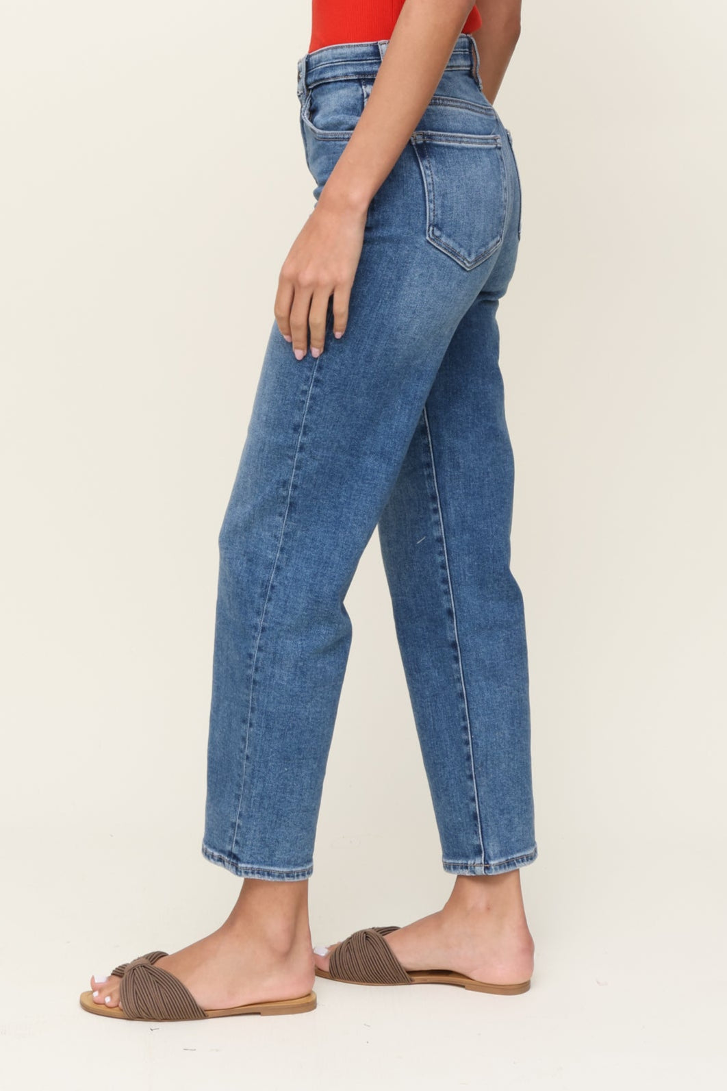 Hidden | Tracey Crop Relaxed Straight | Blue