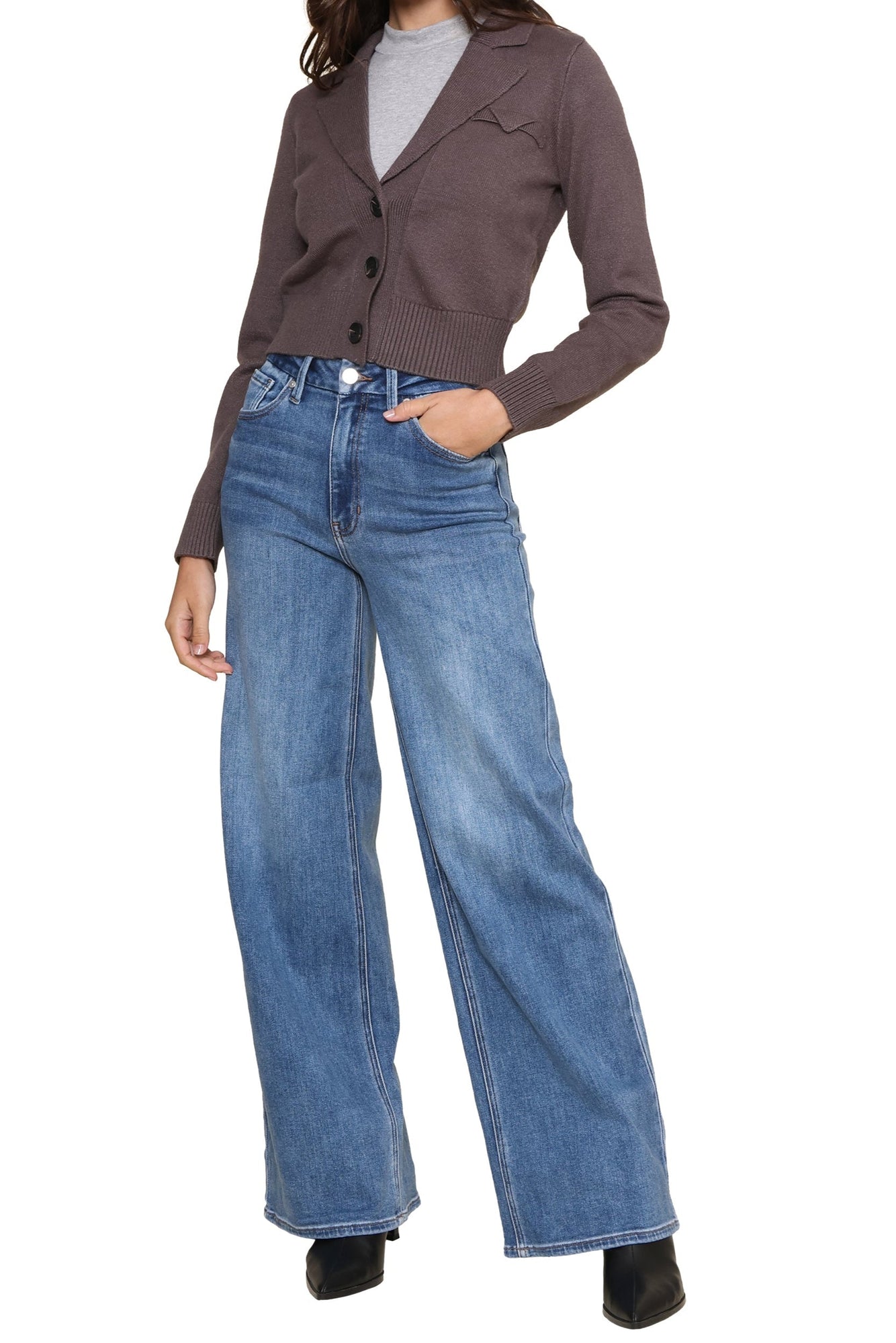 Central Park West | Jade Cardigan | Grey