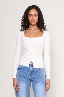 Z Supply | Emelie Button Up Sweater | White